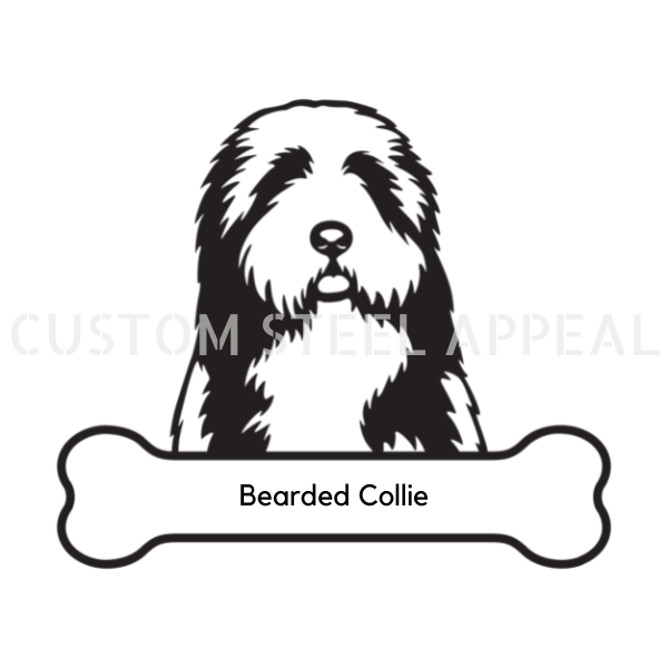 Bearded Collie Dog Portrait Signs