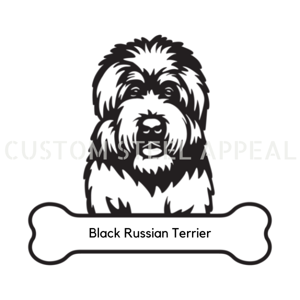 Black Russian Terrier Dog Portrait Signs