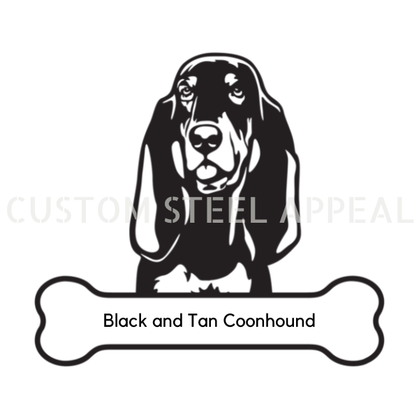 Black & Tan Coonhound Dog Portrait Signs