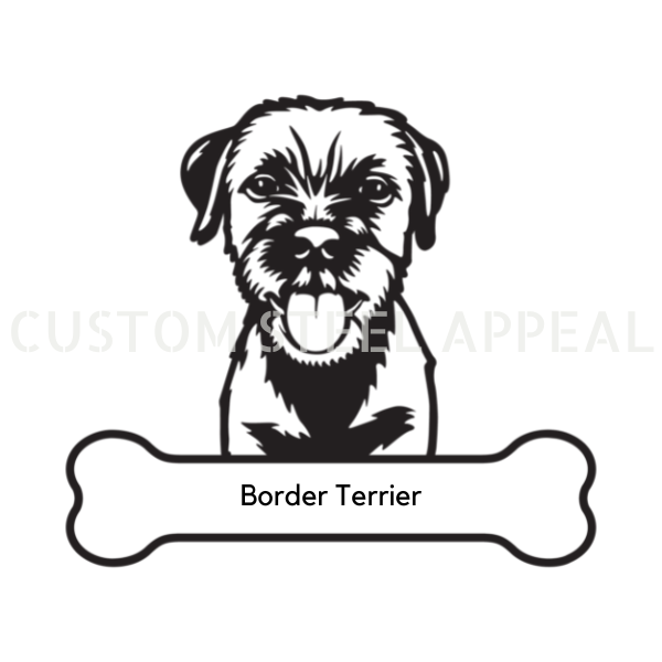 Border Terrier Dog Portrait Signs