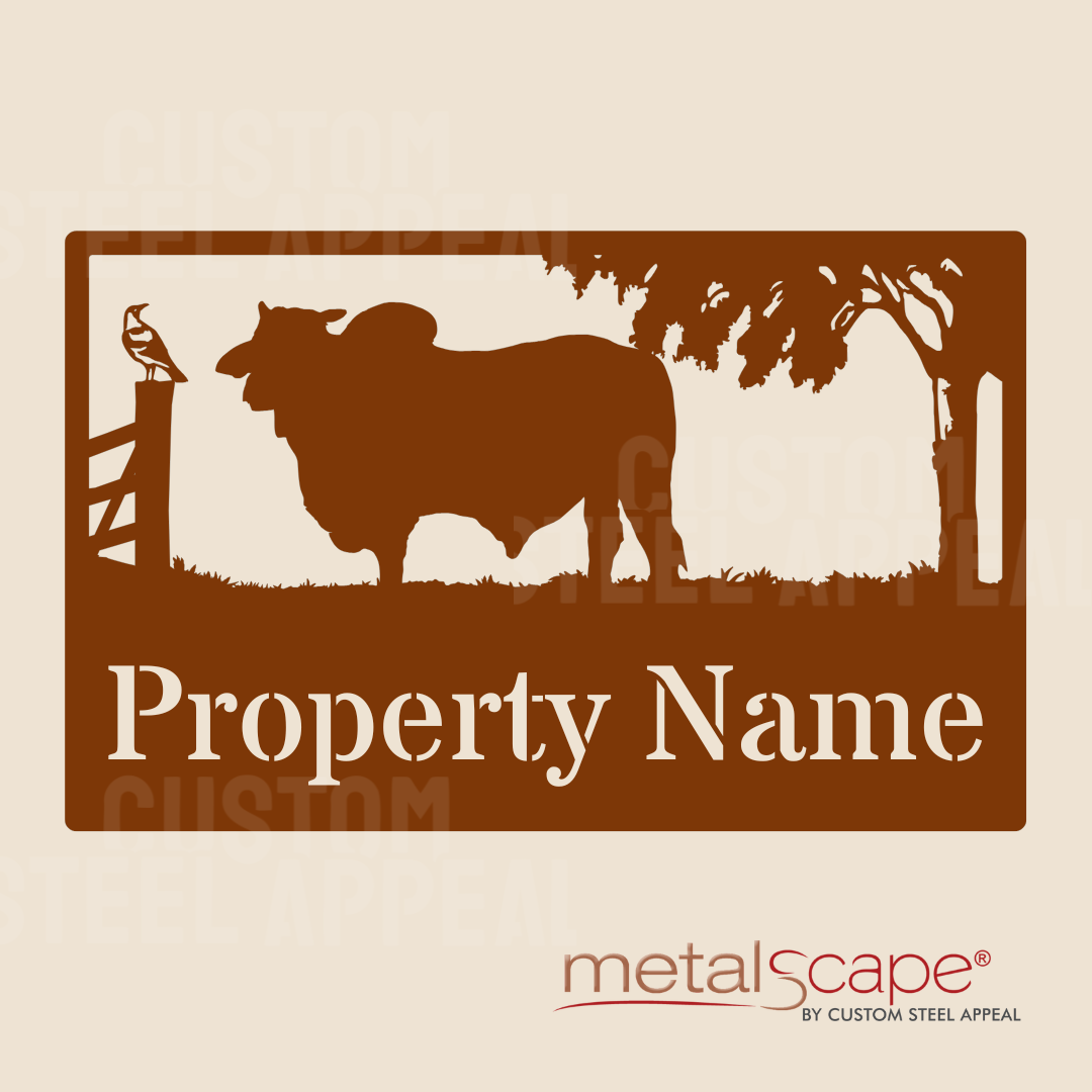 Brahman Bull - Farm Property Sign – Custom Steel Appeal