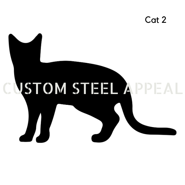 Cat 2 (Looking) Pet Memorial Sign – Custom Steel Appeal