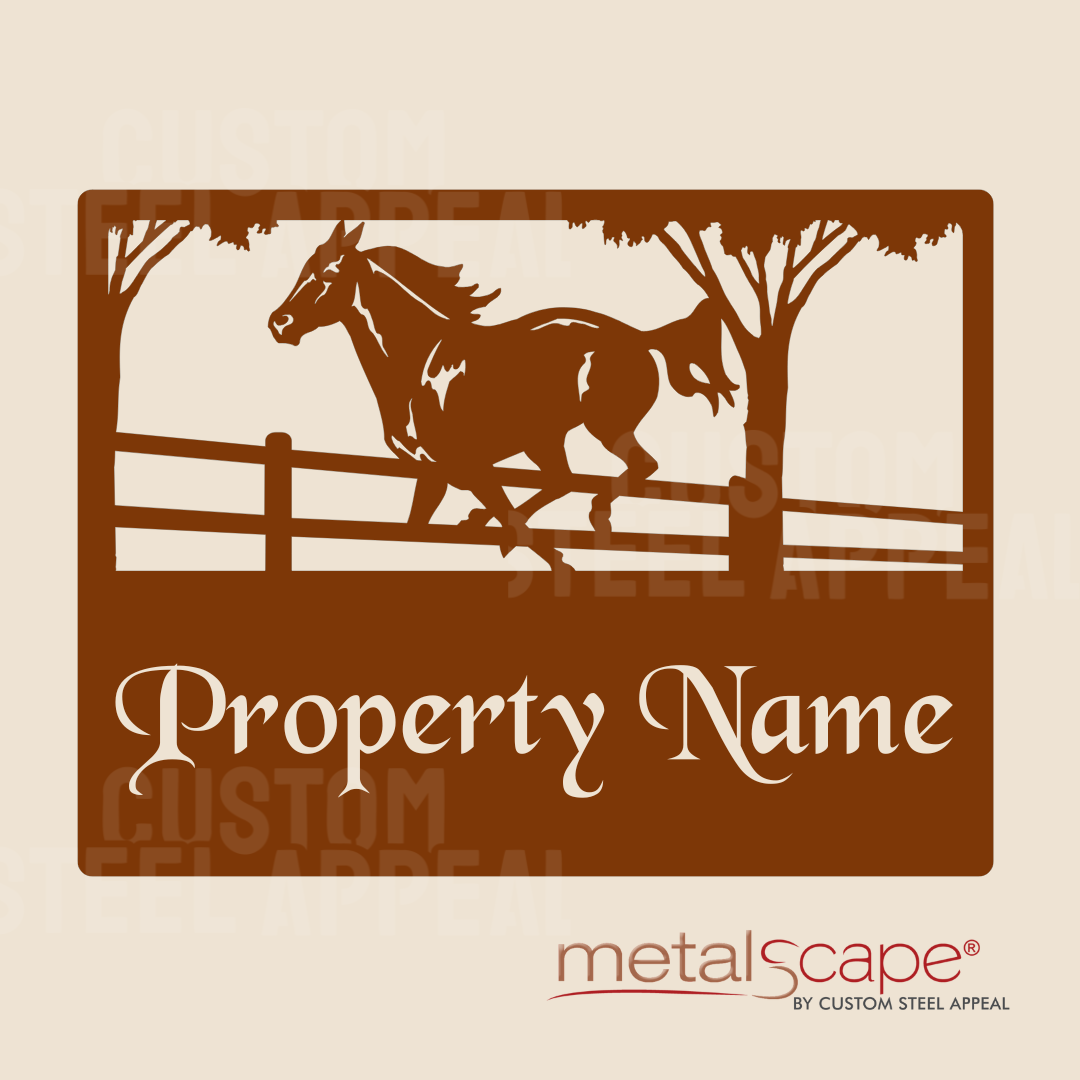 Galloping Horse - Farm Property Sign – Custom Steel Appeal