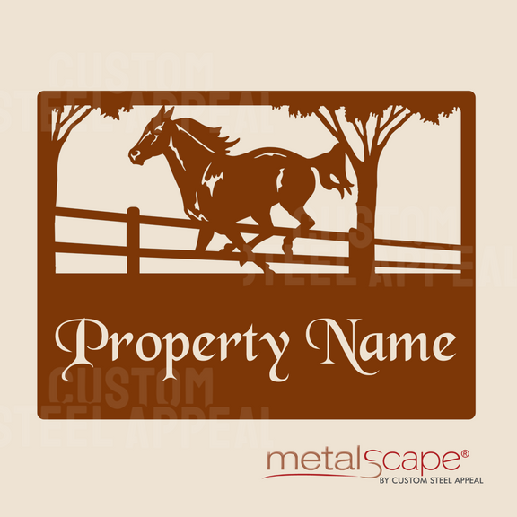 Galloping Horse - Farm Property Sign – Custom Steel Appeal