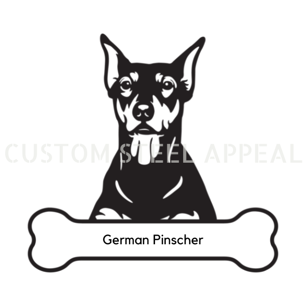German Pinscher Dog Portrait Signs