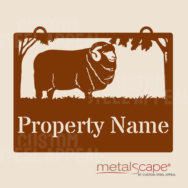 Merino Ram -  Farm Property Sign
