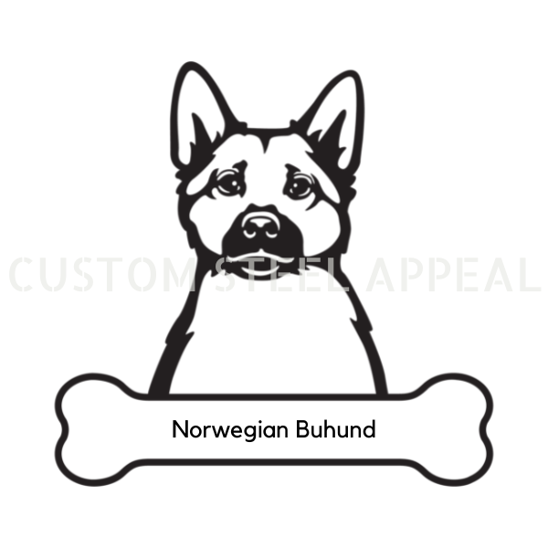 Norwegian Buhund Dog Portrait Signs