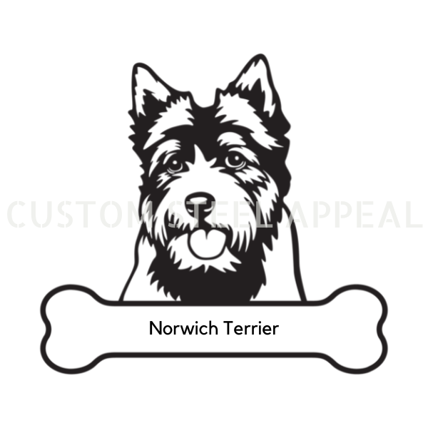 Norwich Terrier Dog Portrait Signs