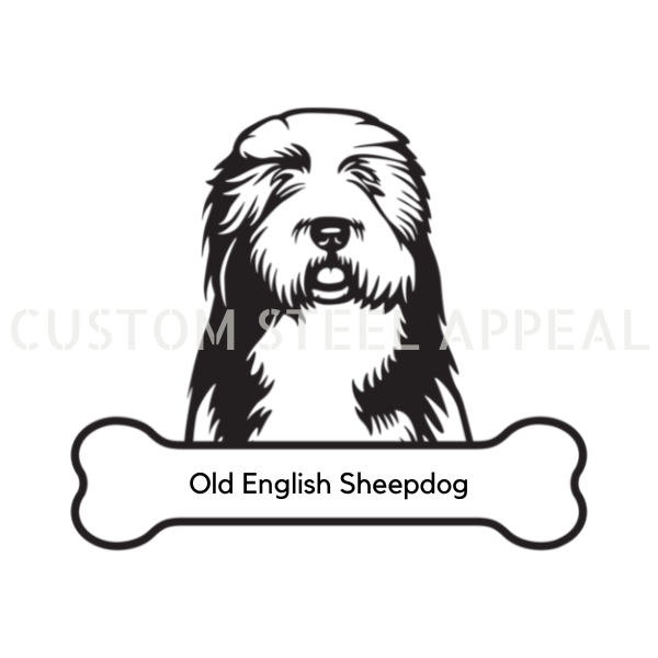 Old English Sheepdog Dog Portrait Signs