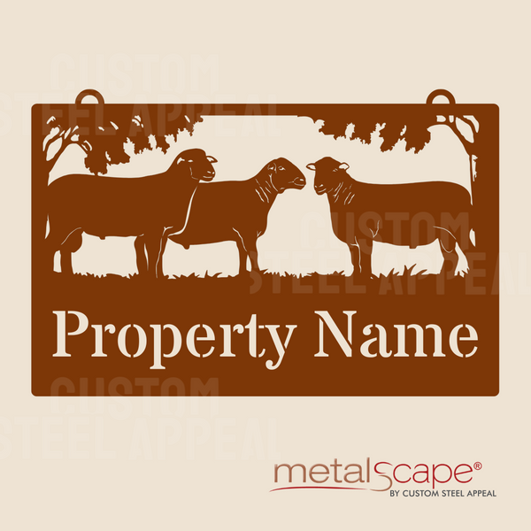 Three Dorset Sheep - Farm Property Sign
