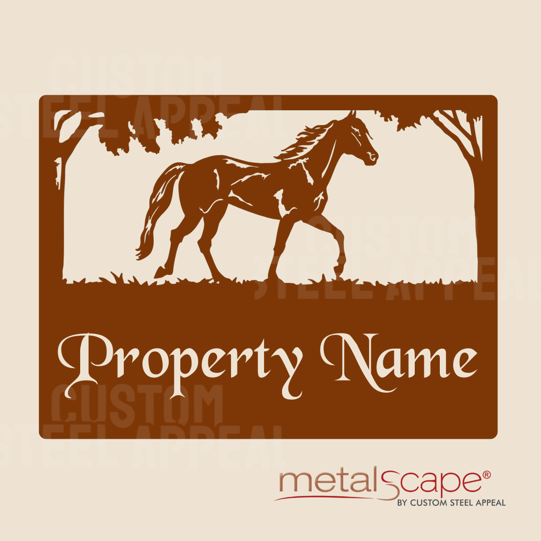 Trotting Horse - Farm Property Sign – Custom Steel Appeal