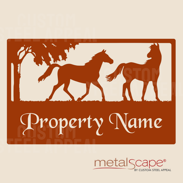 Two Horses - Farm Property Sign