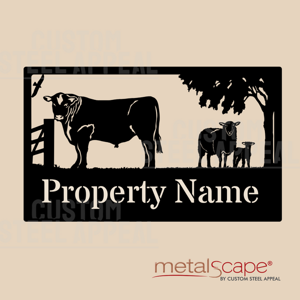 Angus Bull & Cross Breed Sheep - Farm Property Sign