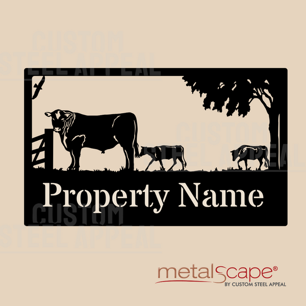 Angus Cattle - Farm Property Sign