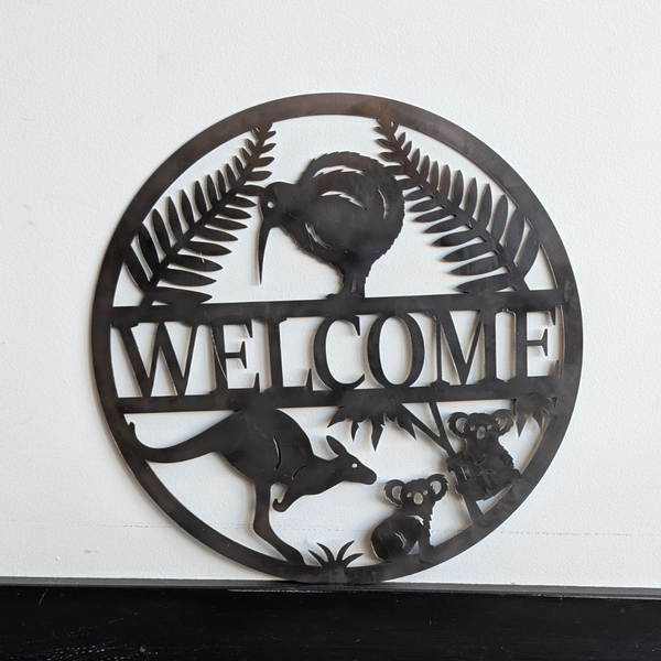 Kiwi, Kangaroo & Koala Round Welcome Sign
