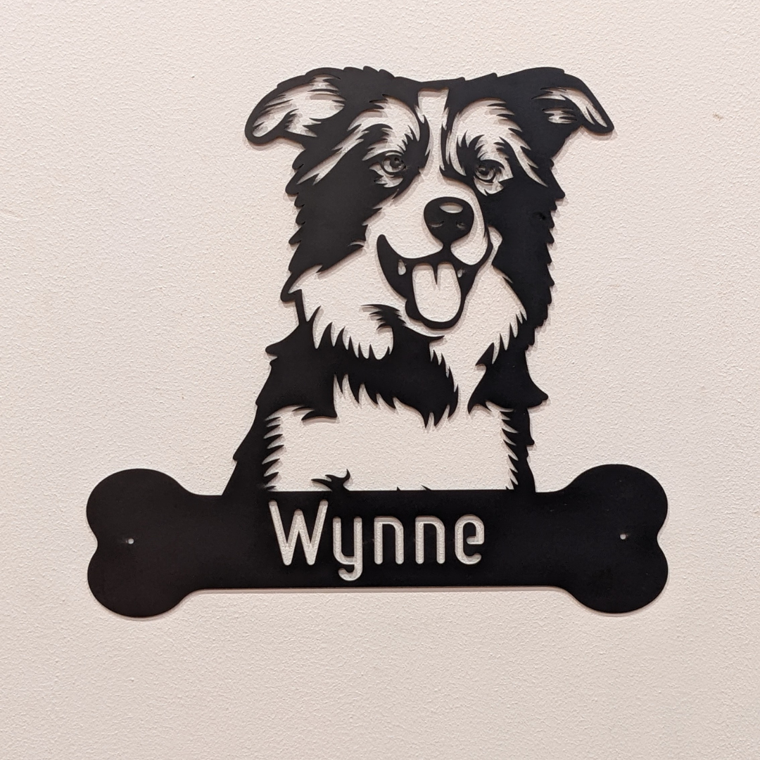 Border Collie Dog Portrait Signs – Custom Steel Appeal