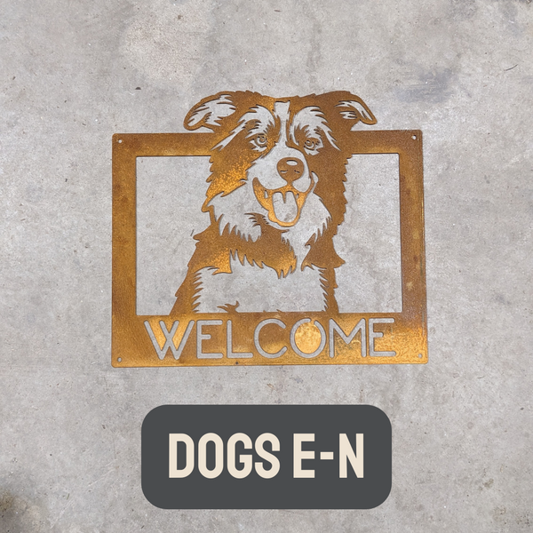 Dog Portrait Welcome Signs (E-N)