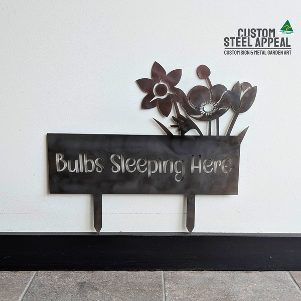 Bulbs Sleeping Garden Sign (Flowers on Top)