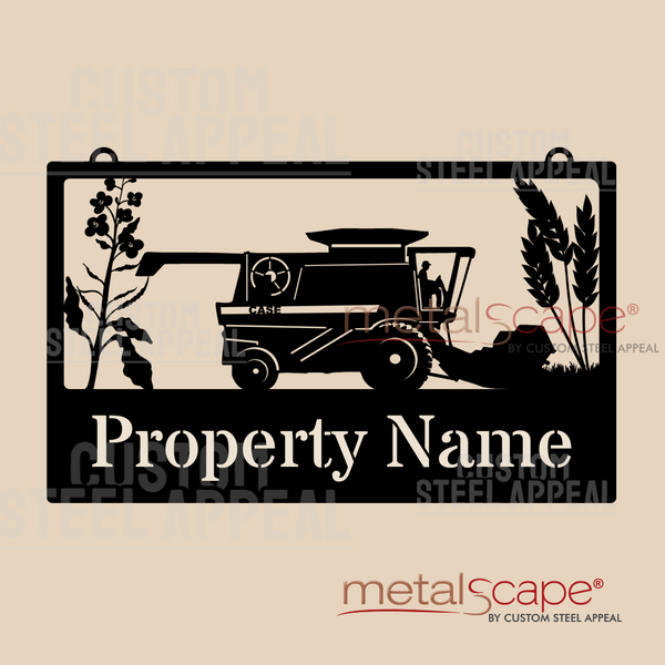 Case Header, Canola Flower & Wheat Heads - Farm Property Sign