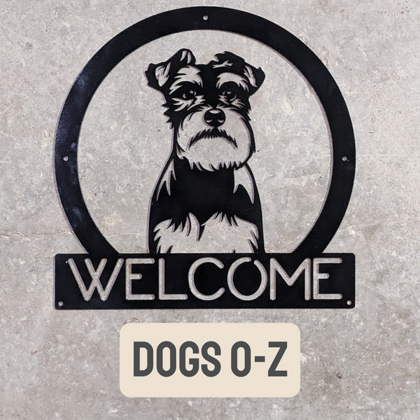 Round Dog Portrait Welcome Signs (O-Z)