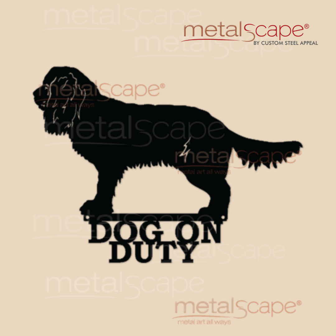 Cavalier Dog on Duty Sign – Custom Steel Appeal