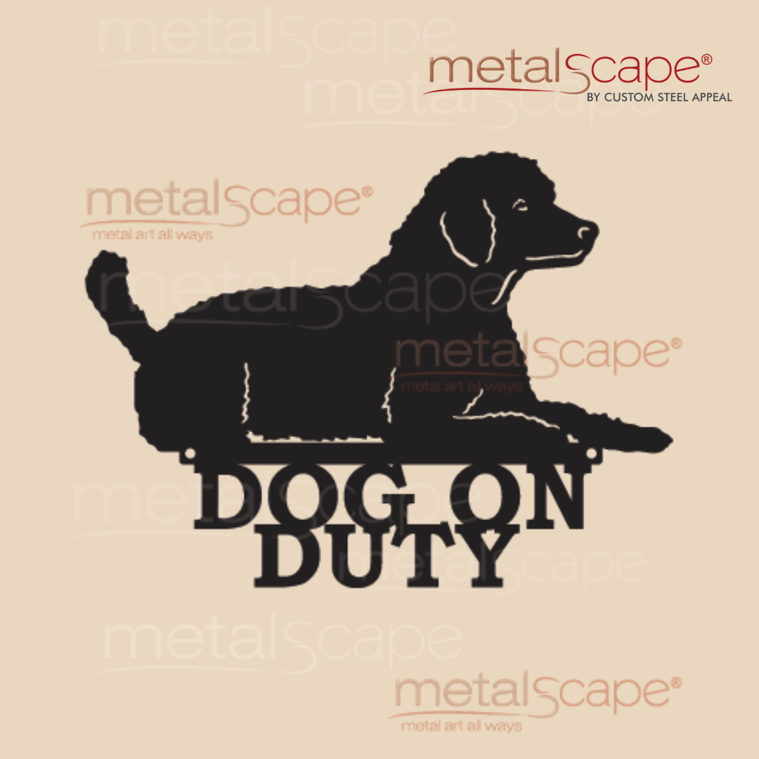 Miniature Poodle Dog on Duty Sign – Custom Steel Appeal