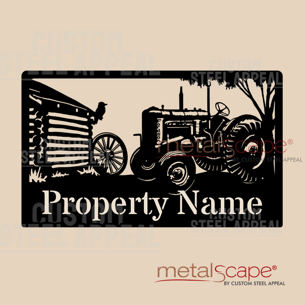Tractor and Shed - Farm Property Sign