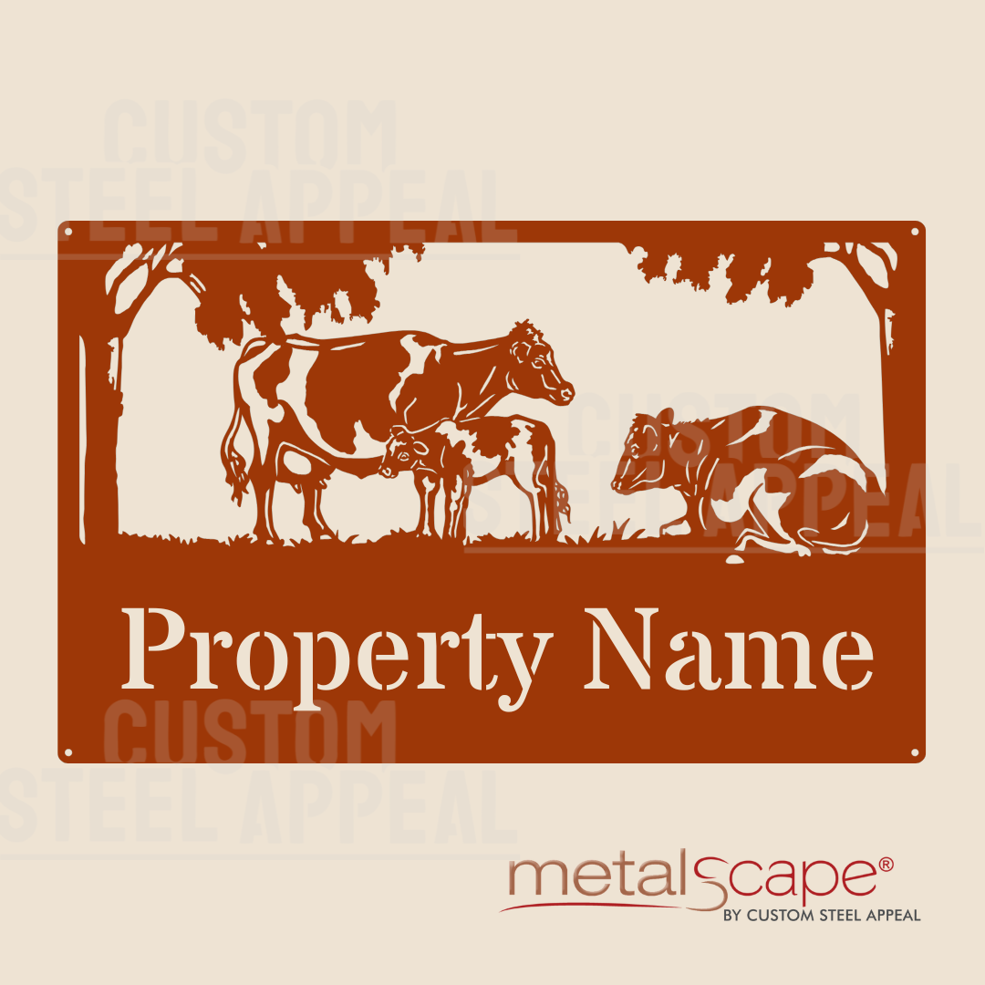 Friesian Holstein Cows - Farm Property Sign – Custom Steel Appeal