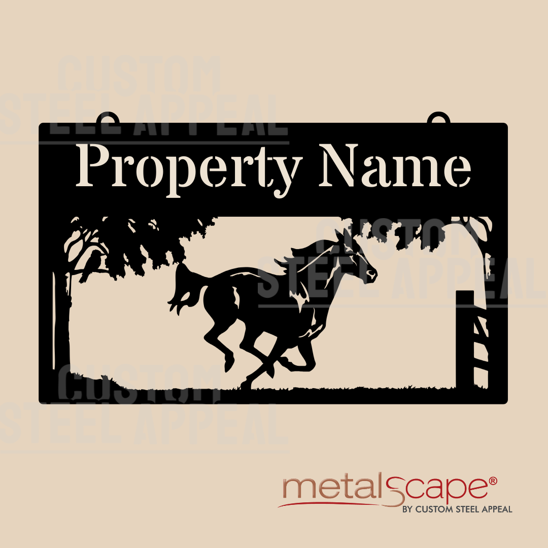 Galloping Horse - Farm Property Sign – Custom Steel Appeal