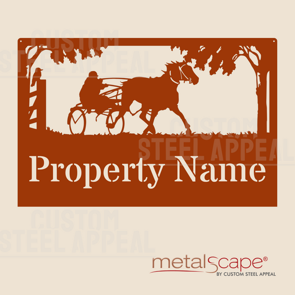 Harness Racing Trotter - Farm Property Sign