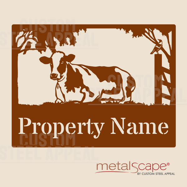 Holstein Friesian Cow - Farm Property Sign