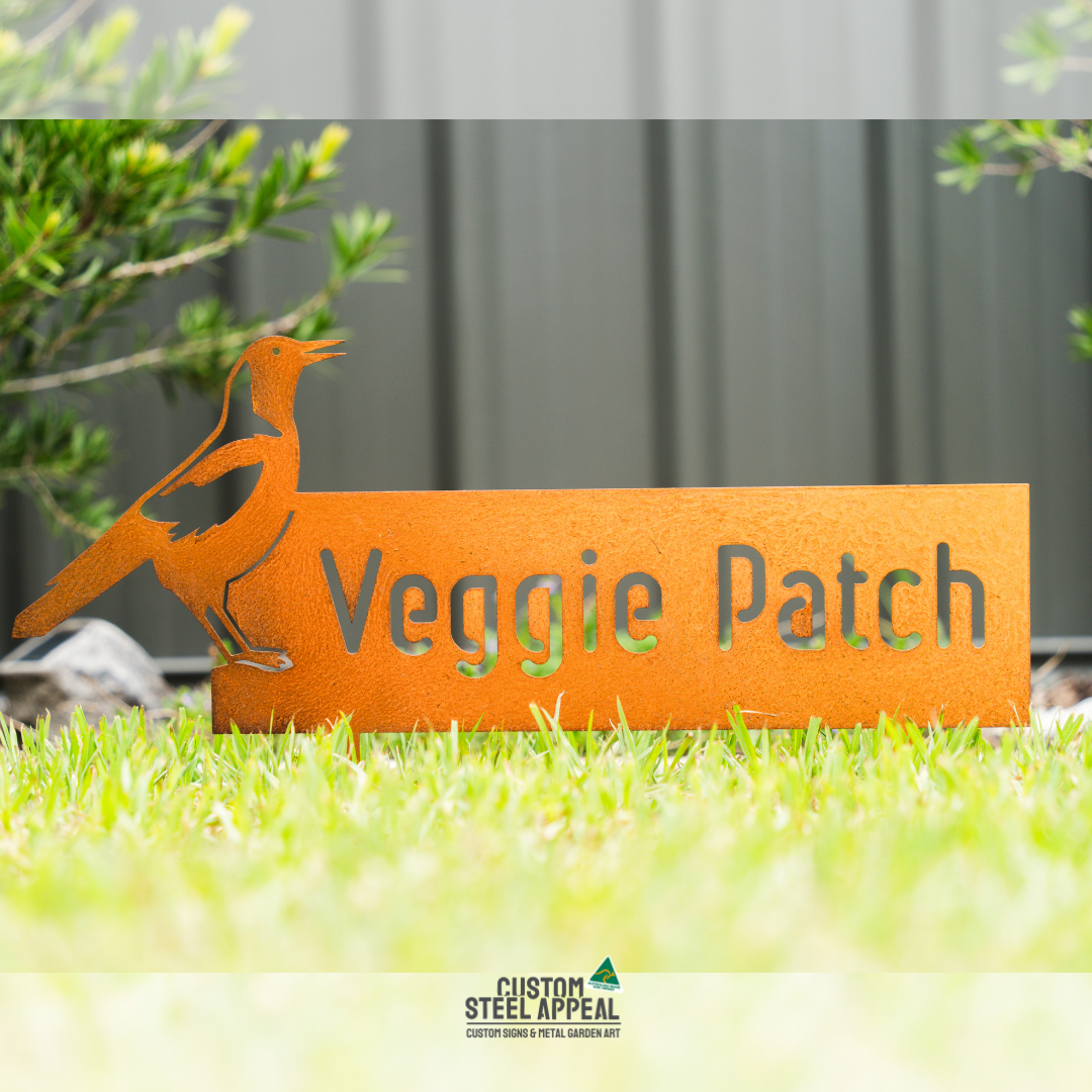 Magpie Garden Sign – Custom Steel Appeal