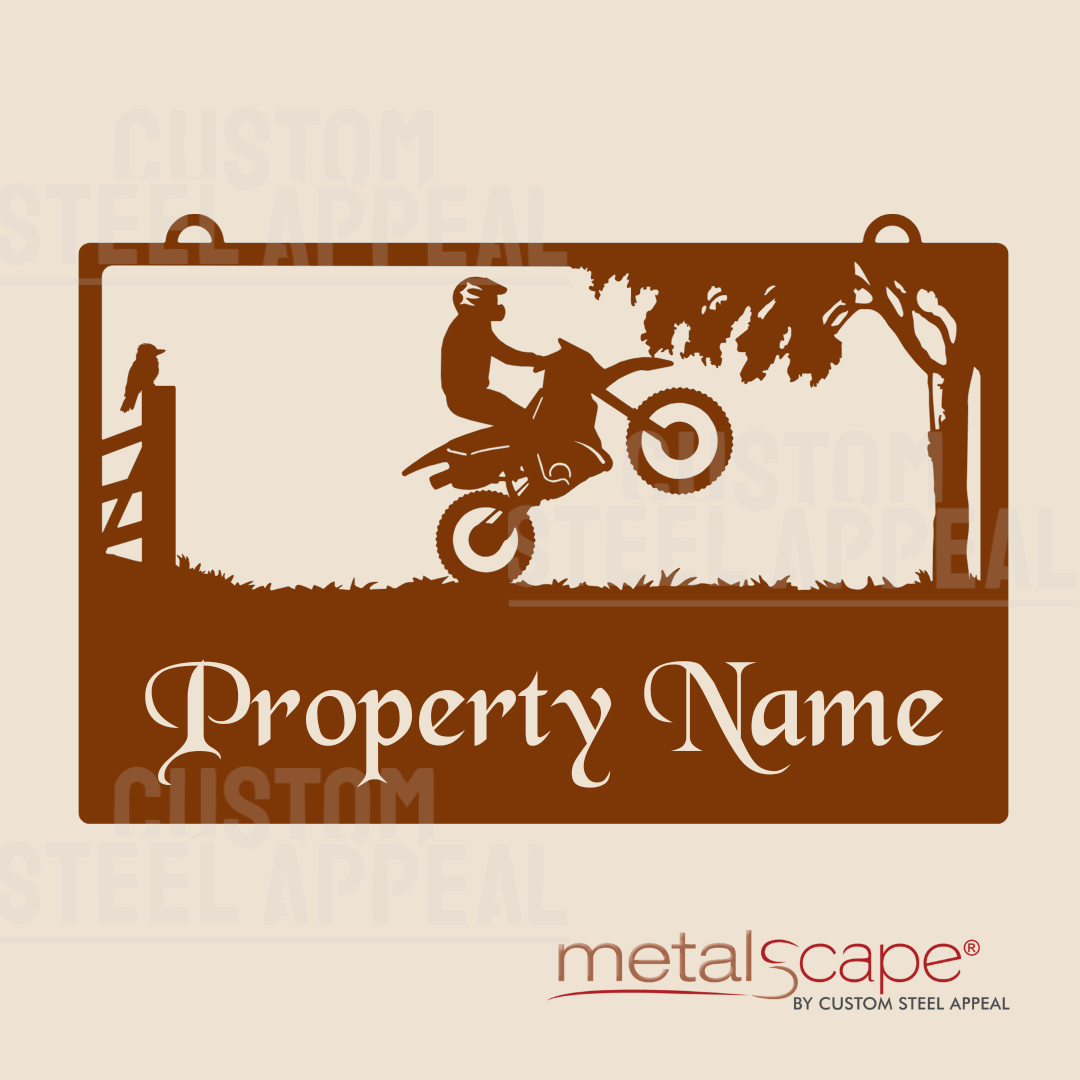 Motor Rider Sign Motor Bike Rider - Farm Property Sign – Custom Steel Appeal