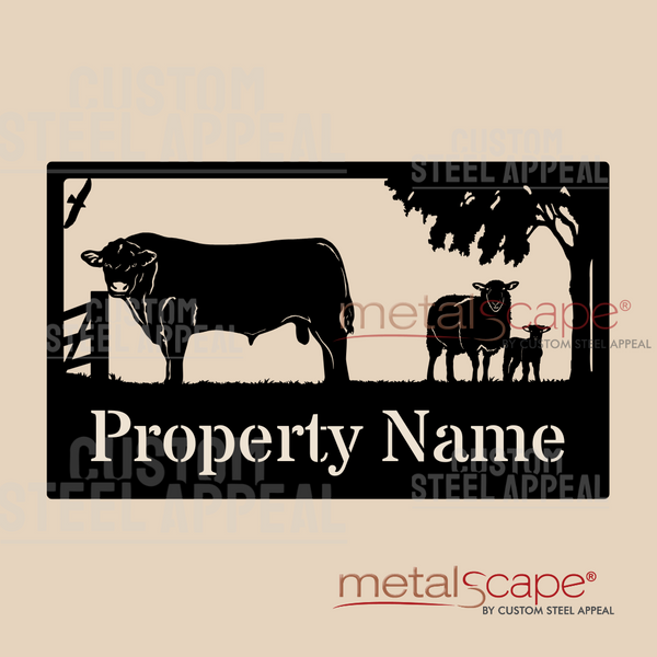 Murray Grey Bull & Cross Breed Sheep - Farm Property Sign