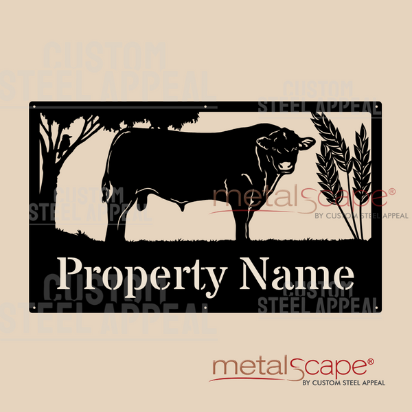 Murray Grey & Wheat - Farm Property Sign