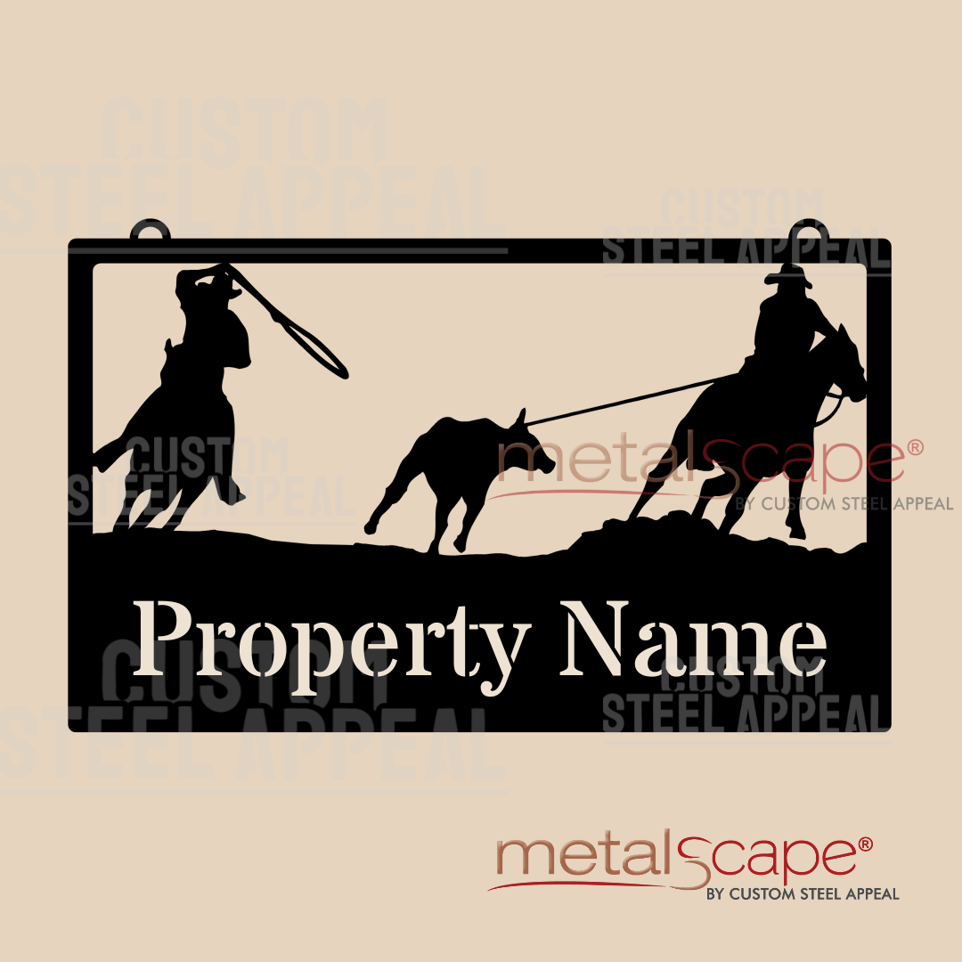 Rodeo Team Penning - Farm Property Sign – Custom Steel Appeal