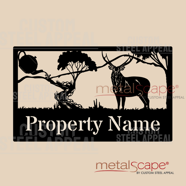 Sambar Deer, Teapot, Mountain & Creek - Farm Property Sign