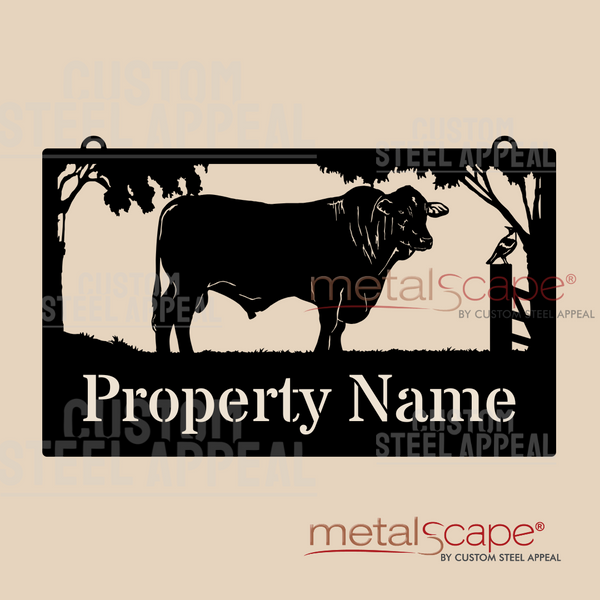 Santa Gertrudis Bull - Farm Property Sign