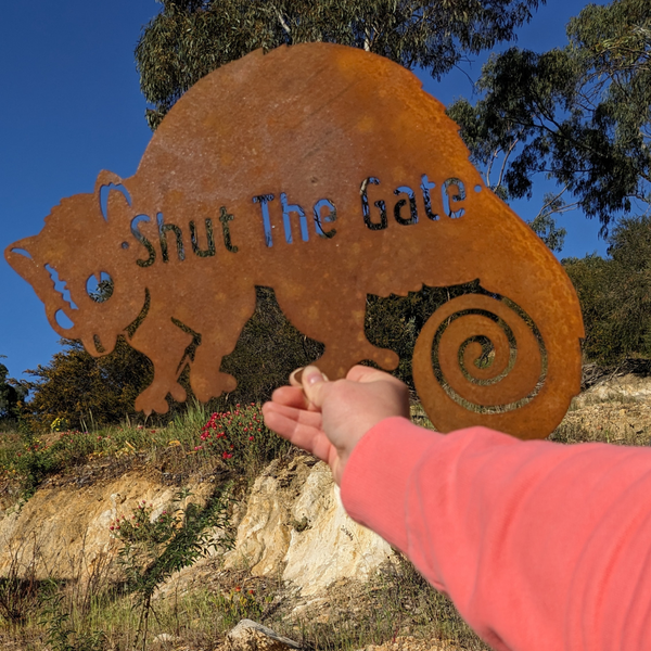 Shut the Gate Possum Sign