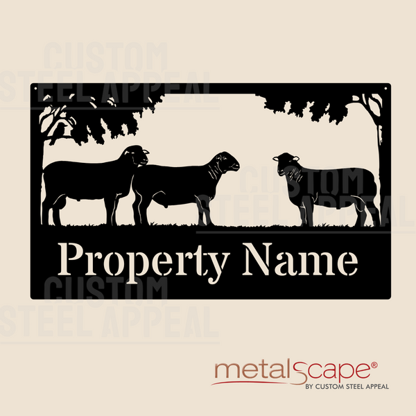 Three Dorset Sheep - Farm Property Sign