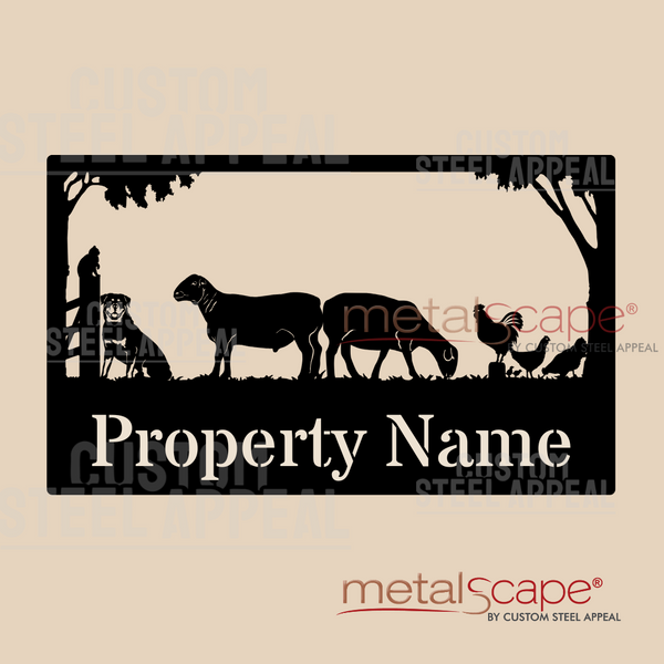 Dorper Sheep, Rottweiler & Chickens - Farm Property Sign