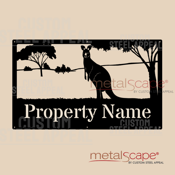 Wallaby & Trees - Farm Property Sign
