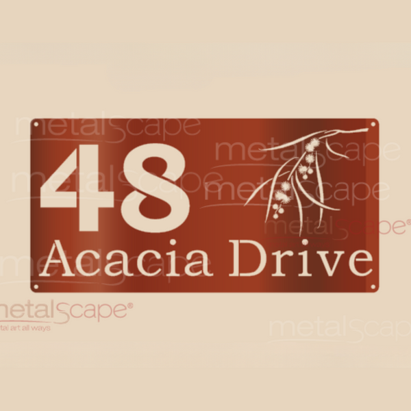 Golden Wattle Property Address Sign
