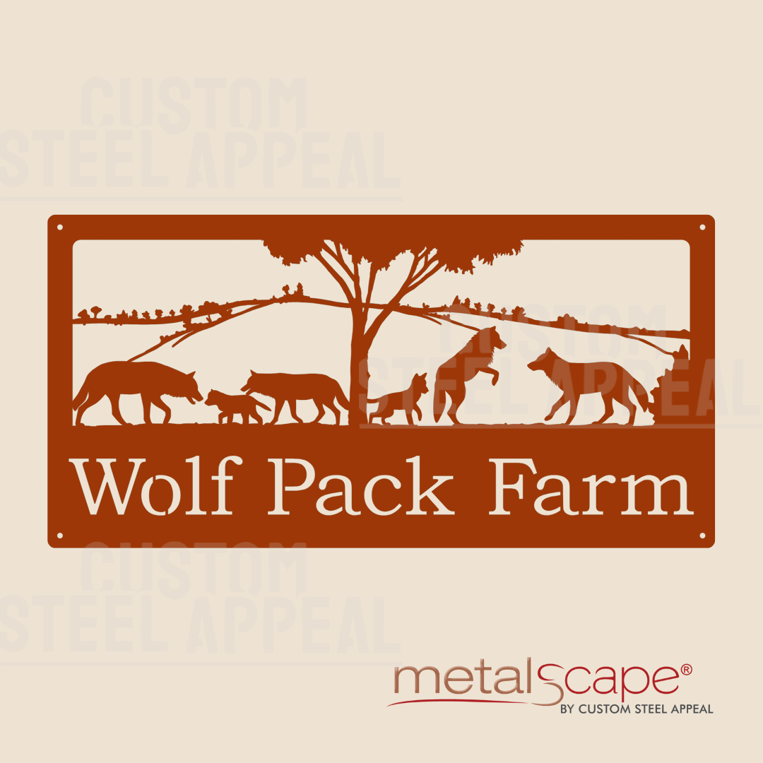Wolf Pack - Farm Property Sign – Custom Steel Appeal