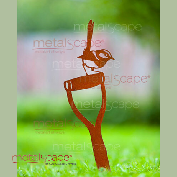Superb Wren 5 (Looking Down) on Spade Handle