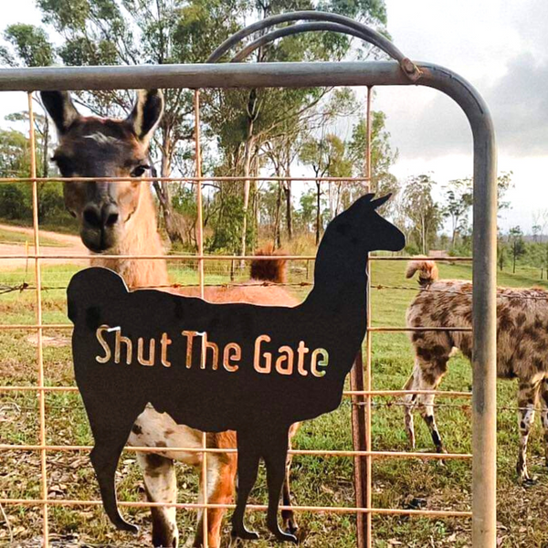 Shut the Gate Llama Sign