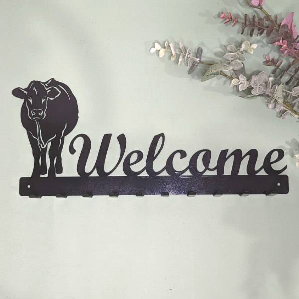 Welcome Hook Sign - Cow