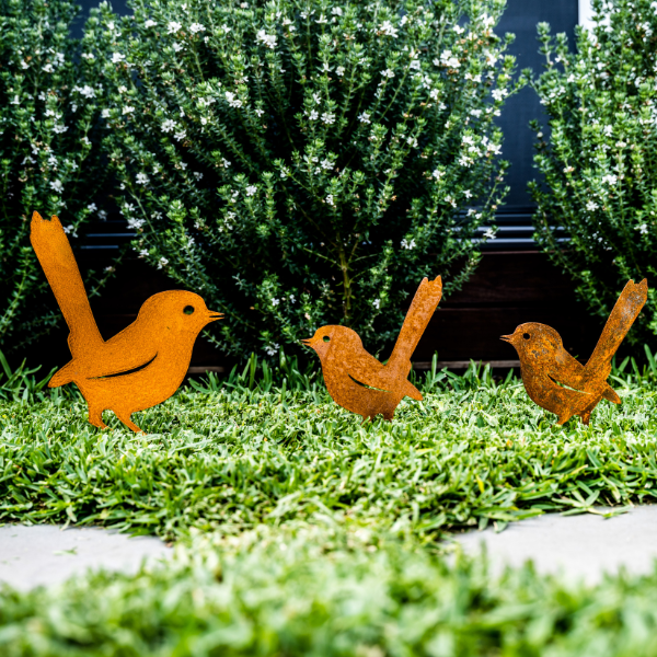 Rustic Wren Bird Garden Ornaments | Custom Steel Appeal