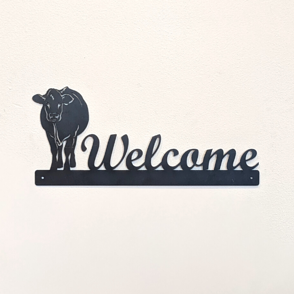 Welcome Cow Sign