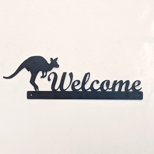 Welcome Kangaroo Sign – Custom Steel Appeal